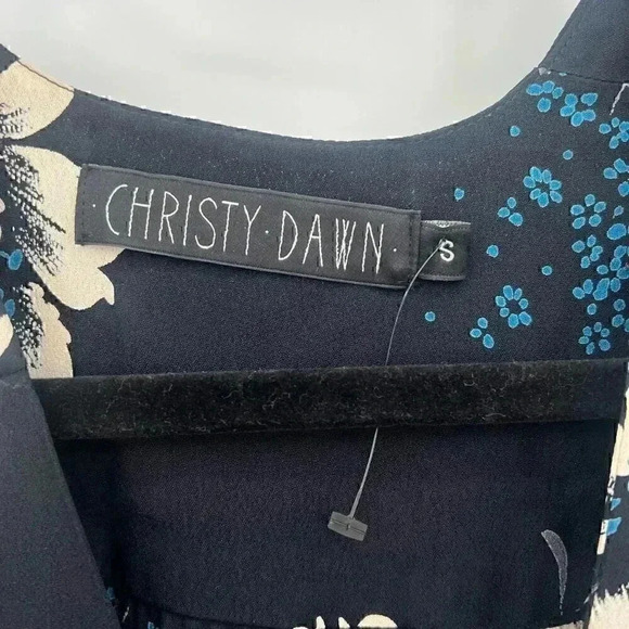 $398 Christy Dawn The Bergen Wrap Maxi Dress Womens Small Blue Floral Flowy - Picture 12 of 12